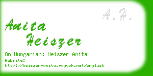 anita heiszer business card